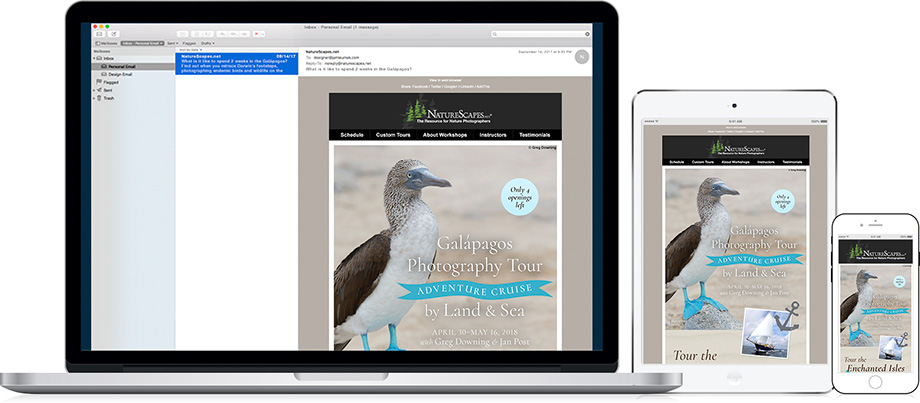 NatureScapes Travel Email Marketing - Galapagos Islands