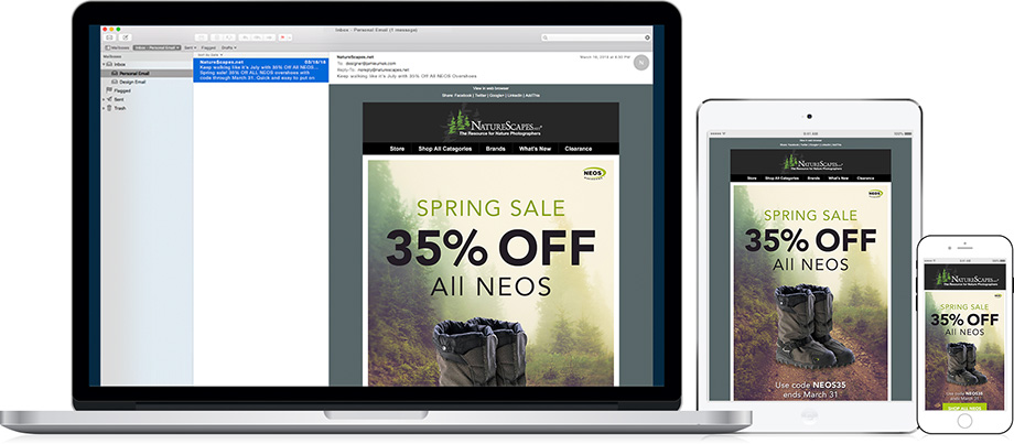 NatureScapes Retail Email Marketing - NEOS Sale