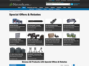 NatureScapes Store Special Offers Landing Page