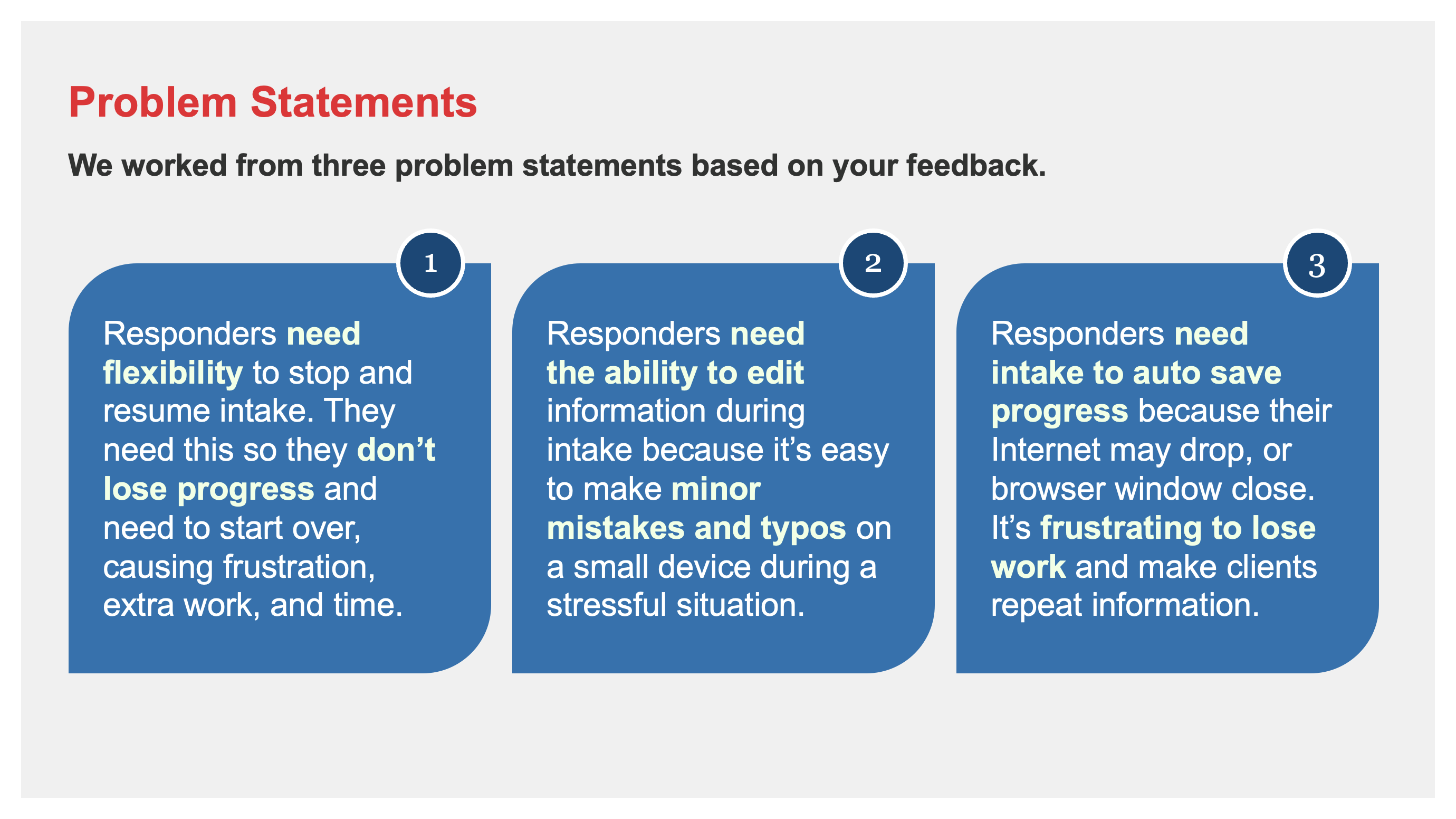 Simplified problem statements