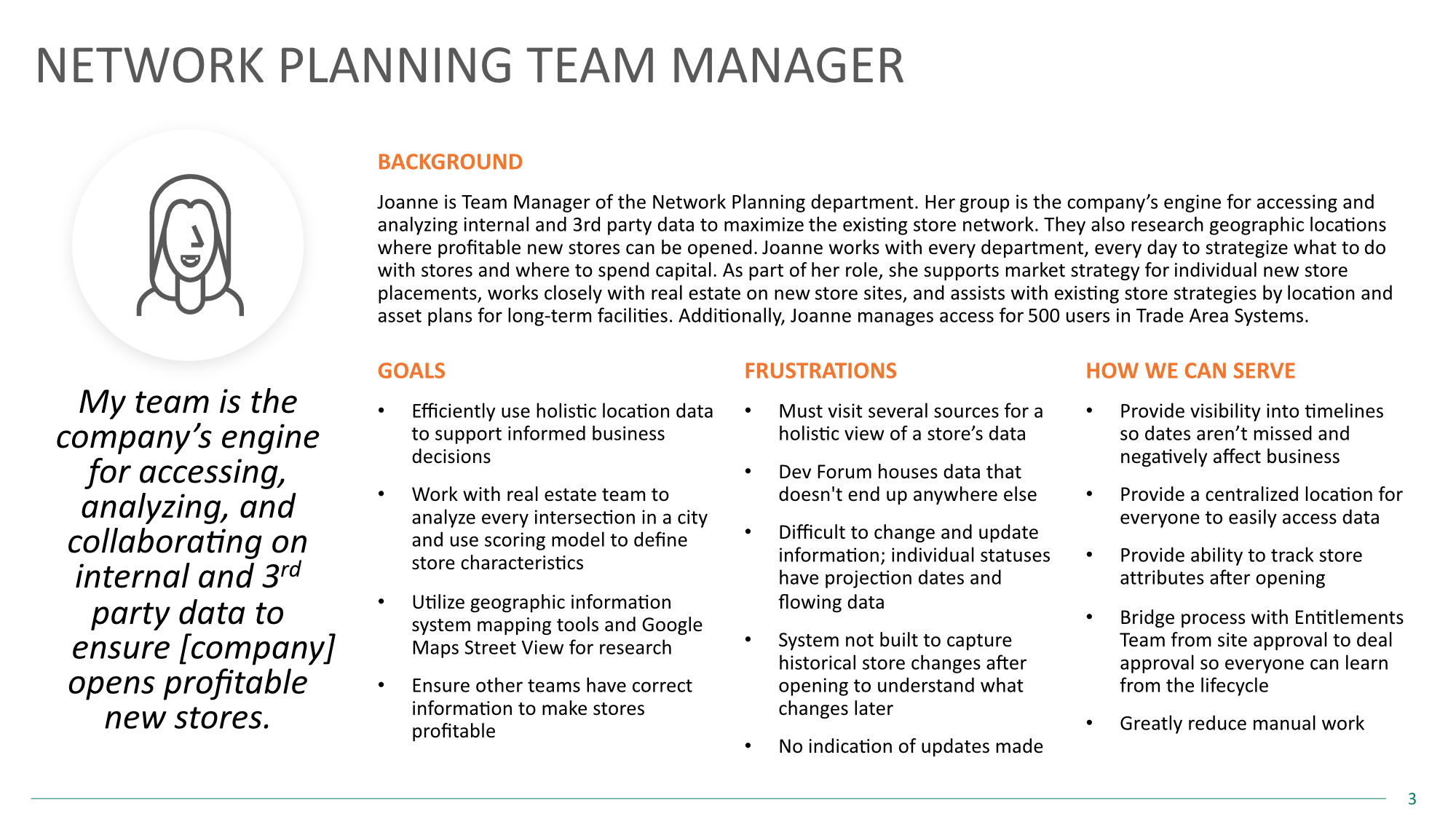 Persona - Network Planning Team Manager